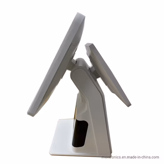 Terminal POS branco de 15,6 polegadas e sistema POS de caixa registradora com varredura infravermelha e exibição do cliente