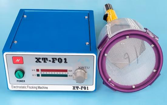 Máquina de flocagem eletrostática portátil para taxidermia