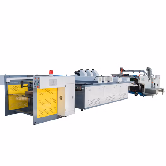 Serigrafia automática com revestimento de verniz UV completo, cura, secagem e máquina de empilhamento de papel para impressão e embalagem